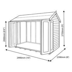 Shire Blenheim 10x8 Apex Shiplap Wooden Summer House With Bi-fold Door - Assembly Service Included -Outdoor Living Sales Store shire blenheim 10x8 apex shiplap wooden summer house with bi fold door assembly service included5019804111213 03t