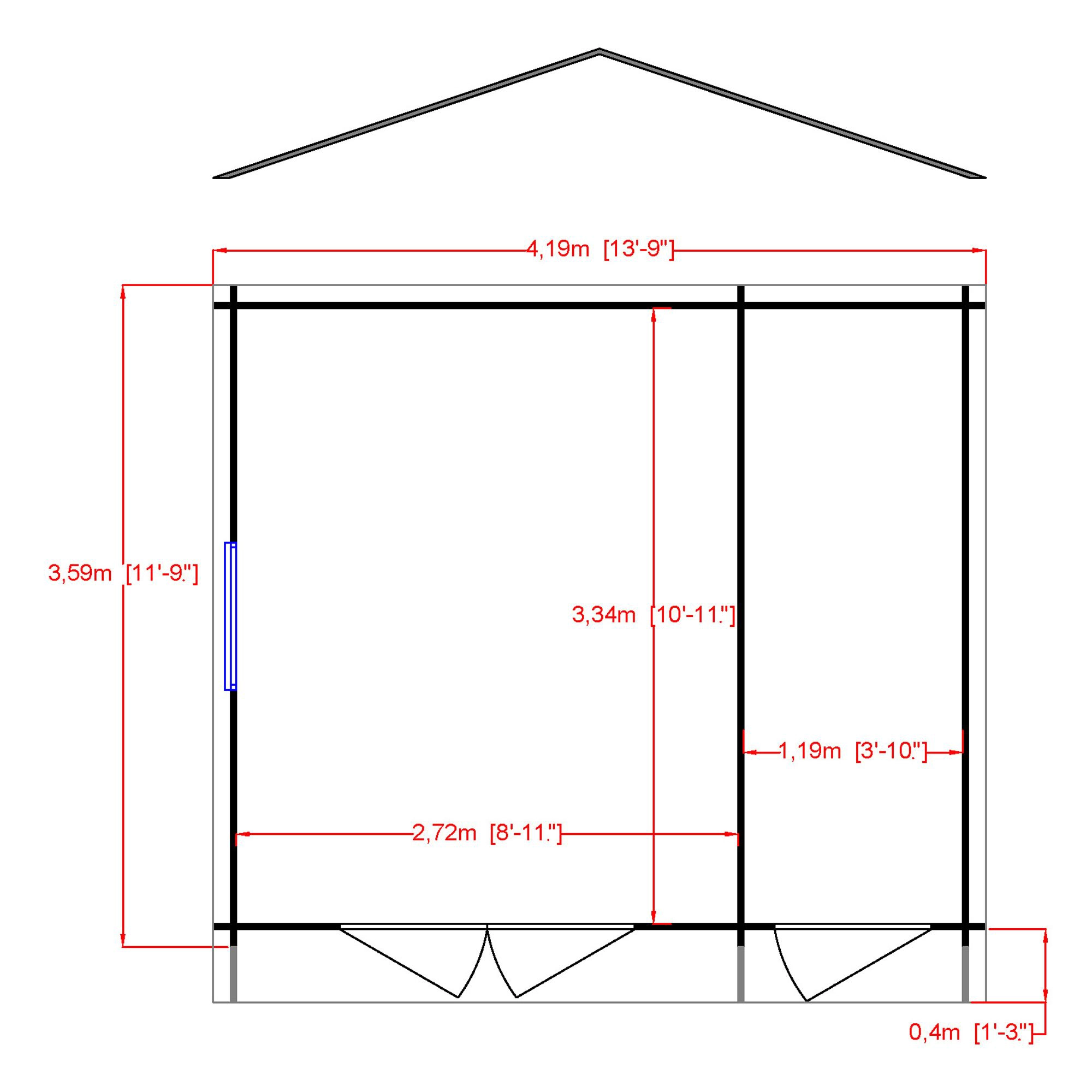 Shire Bourne 14x12 Toughened Glass Apex Tongue & Groove Wooden Cabin 2 Shire Bourne 14x12 Toughened Glass Apex Tongue & Groove Wooden Cabin - Image 2