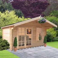 Shire Cannock 10x12 Ft Apex Tongue & Groove Wooden Cabin With Felt Tile Roof - Assembly Service Included -Outdoor Living Sales Store shire cannock 10x12 ft apex tongue groove wooden cabin with felt tile roof assembly service included5019804111350 03i bq