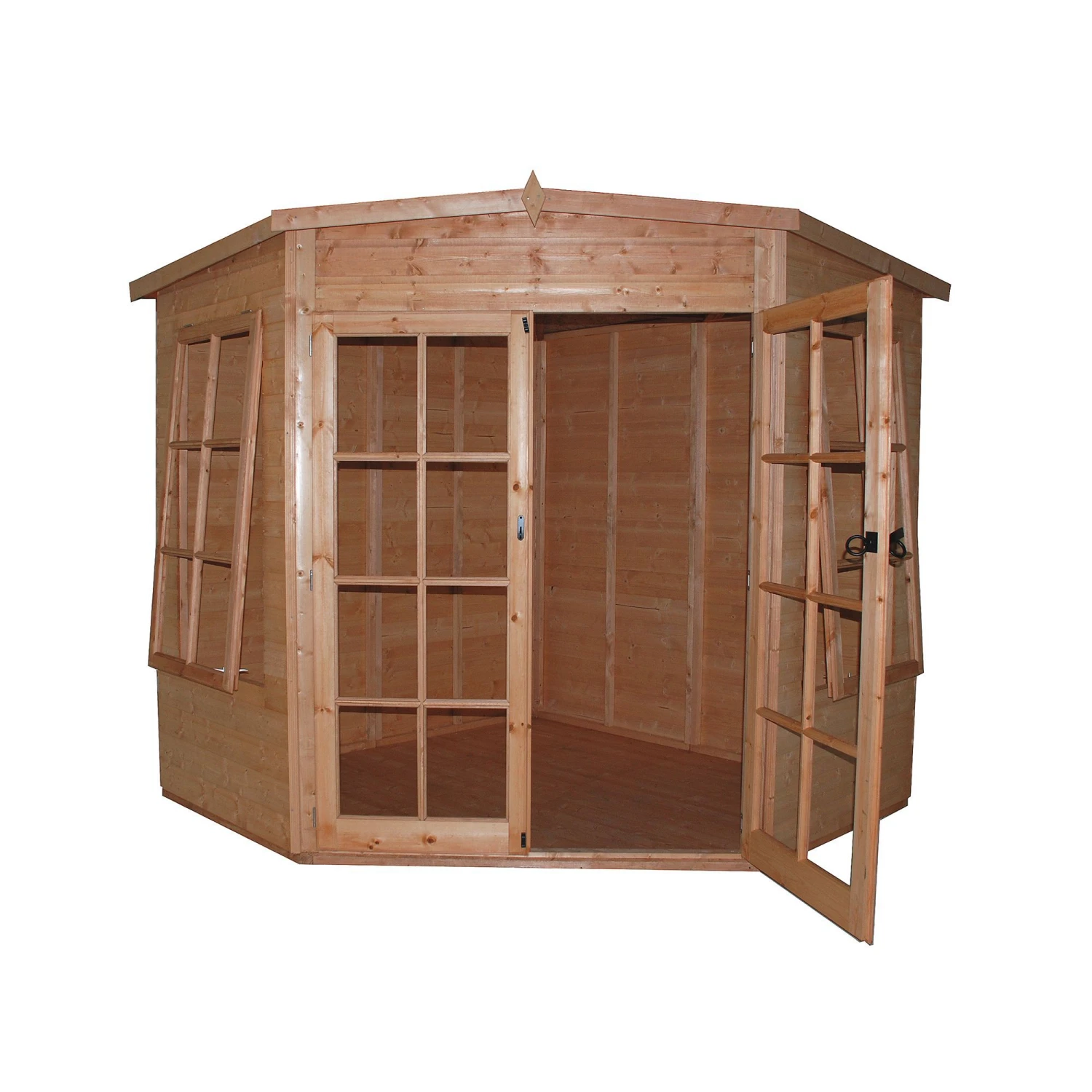 Shire Hampton 10x10 Glass Pent Shiplap Wooden Summer House - Base Not Included 3 Shire Hampton 10x10 Glass Pent Shiplap Wooden Summer House - Base Not Included - Image 3