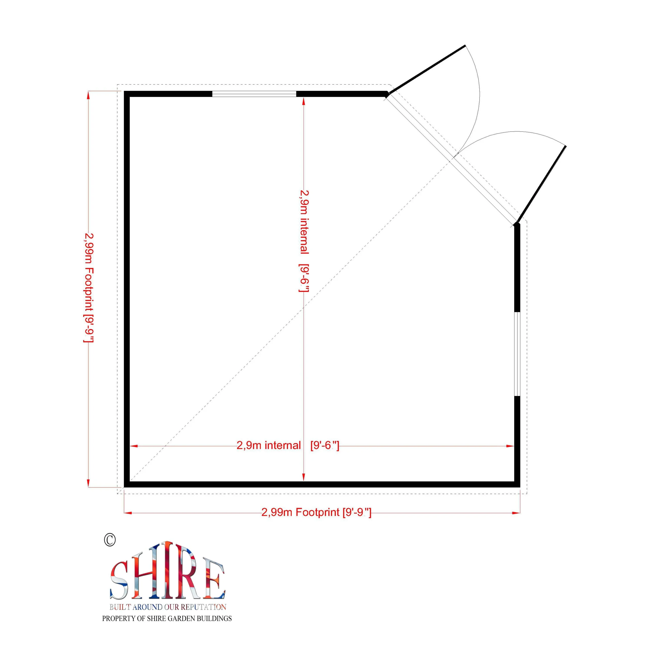 Shire Hampton 10x10 Toughened Glass Pent Shiplap Wooden Summer House - Base Not Included 5 Shire Hampton 10x10 Toughened Glass Pent Shiplap Wooden Summer House - Base Not Included - Image 5