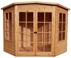 Shire Hampton 7x7 Glass Pent Shiplap Wooden Summer House - Base Not Included