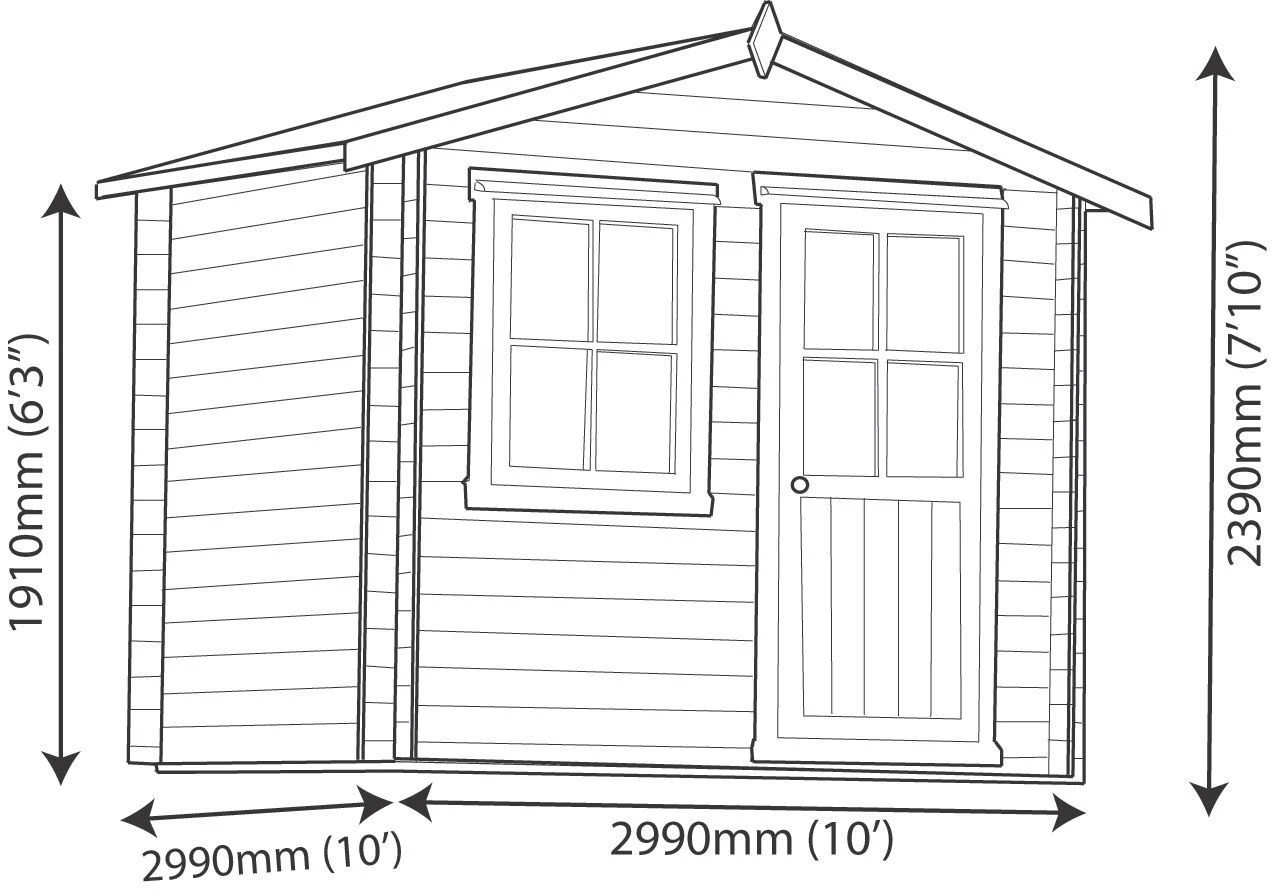 Shire Hartley 10x10 Apex Tongue & Groove Wooden Cabin 10 Shire Hartley 10x10 Apex Tongue & Groove Wooden Cabin - Image 10