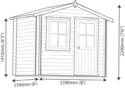 Shire Hartley 8x8 Apex Tongue & Groove Wooden Cabin - Assembly Service Included -Outdoor Living Sales Store shire hartley 8x8 apex tongue groove wooden cabin assembly service included5019804198818 03t