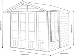 Shire Kensington 7x7 Glass Apex Shiplap Wooden Summer House - Base Included -Outdoor Living Sales Store shire kensington 7x7 glass apex shiplap wooden summer house base included5019804198504 01t