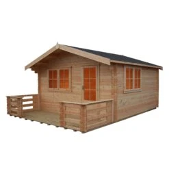 Shire Kinver 12x12 Toughened Glass Apex Tongue & Groove Wooden Cabin