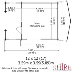 Shire Kinver 12x12 Toughened Glass Apex Tongue & Groove Wooden Cabin 11 Shire Kinver 12x12 Toughened Glass Apex Tongue & Groove Wooden Cabin -Outdoor Living Sales Store shire kinver 12x12 toughened glass apex tongue groove wooden cabin5019804111381 01i bq
