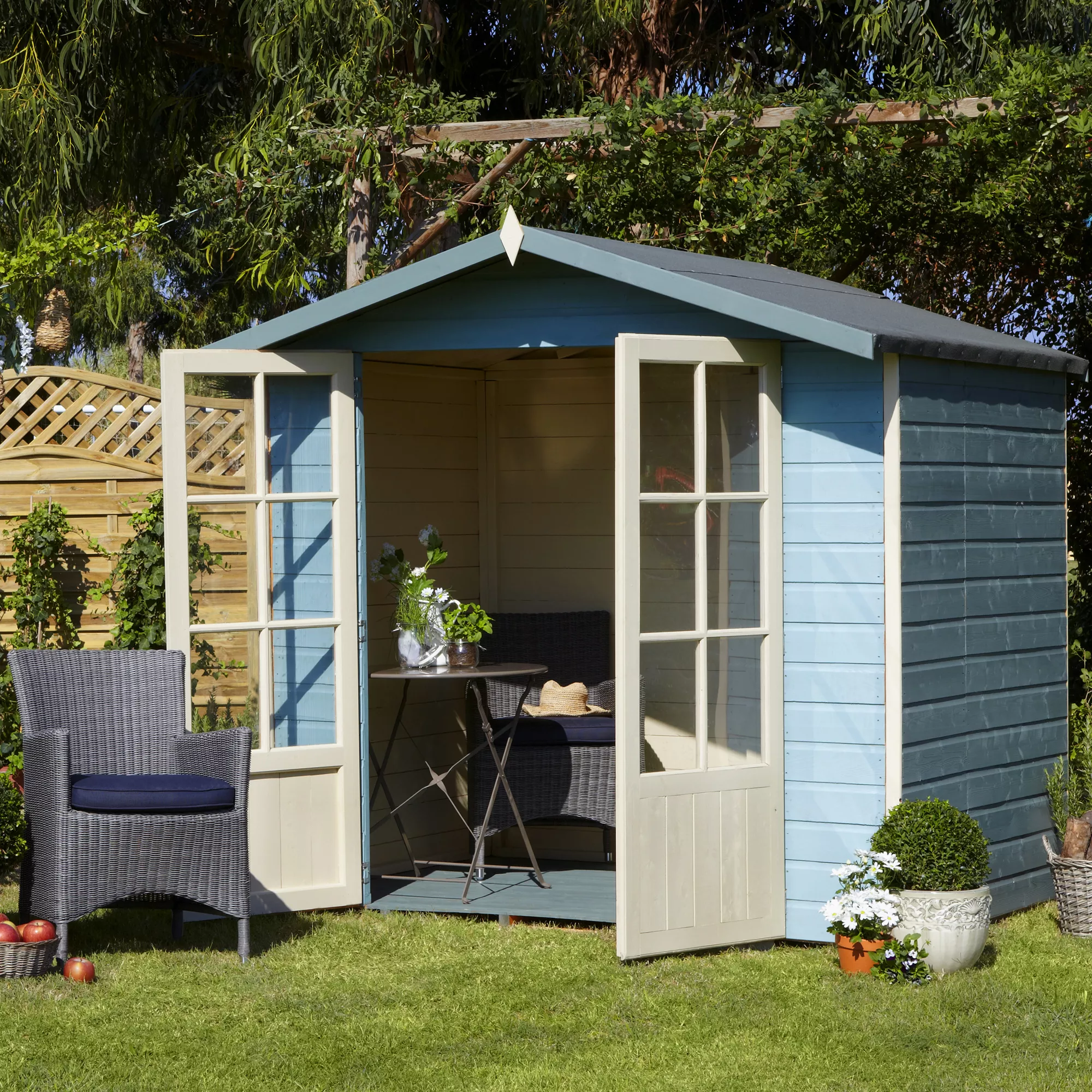 Shire Lumley 7x5 Glass Apex Shiplap Wooden Summer House - Base Included 7 Shire Lumley 7x5 Glass Apex Shiplap Wooden Summer House - Base Included - Image 7