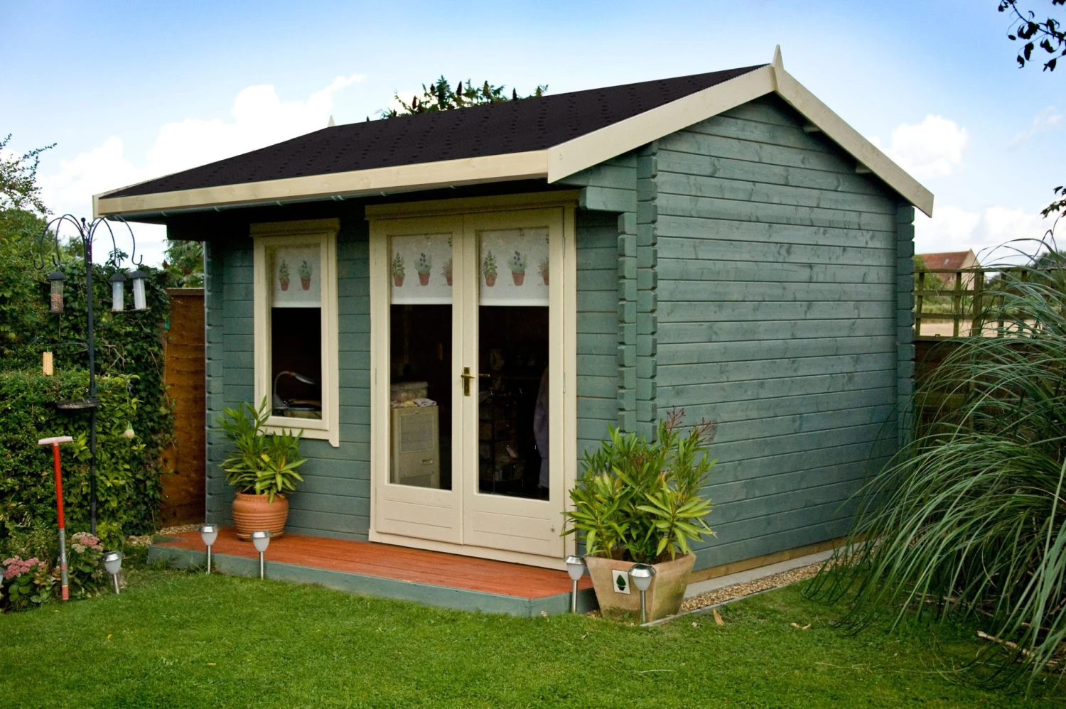 Shire Marlborough 10x14 Ft Toughened Glass Apex Tongue & Groove Wooden Cabin With Felt Tile Roof 2 Shire Marlborough 10x14 Ft Toughened Glass Apex Tongue & Groove Wooden Cabin With Felt Tile Roof - Image 2