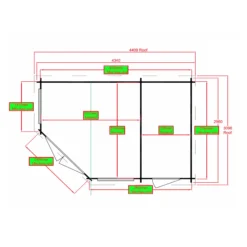 Shire Rowney 10x14 Ft Toughened Glass Apex Tongue & Groove Wooden Cabin With Felt Tile Roof -Outdoor Living Sales Store shire rowney 10x14 ft toughened glass apex tongue groove wooden cabin with felt tile roof5019804111268 03t