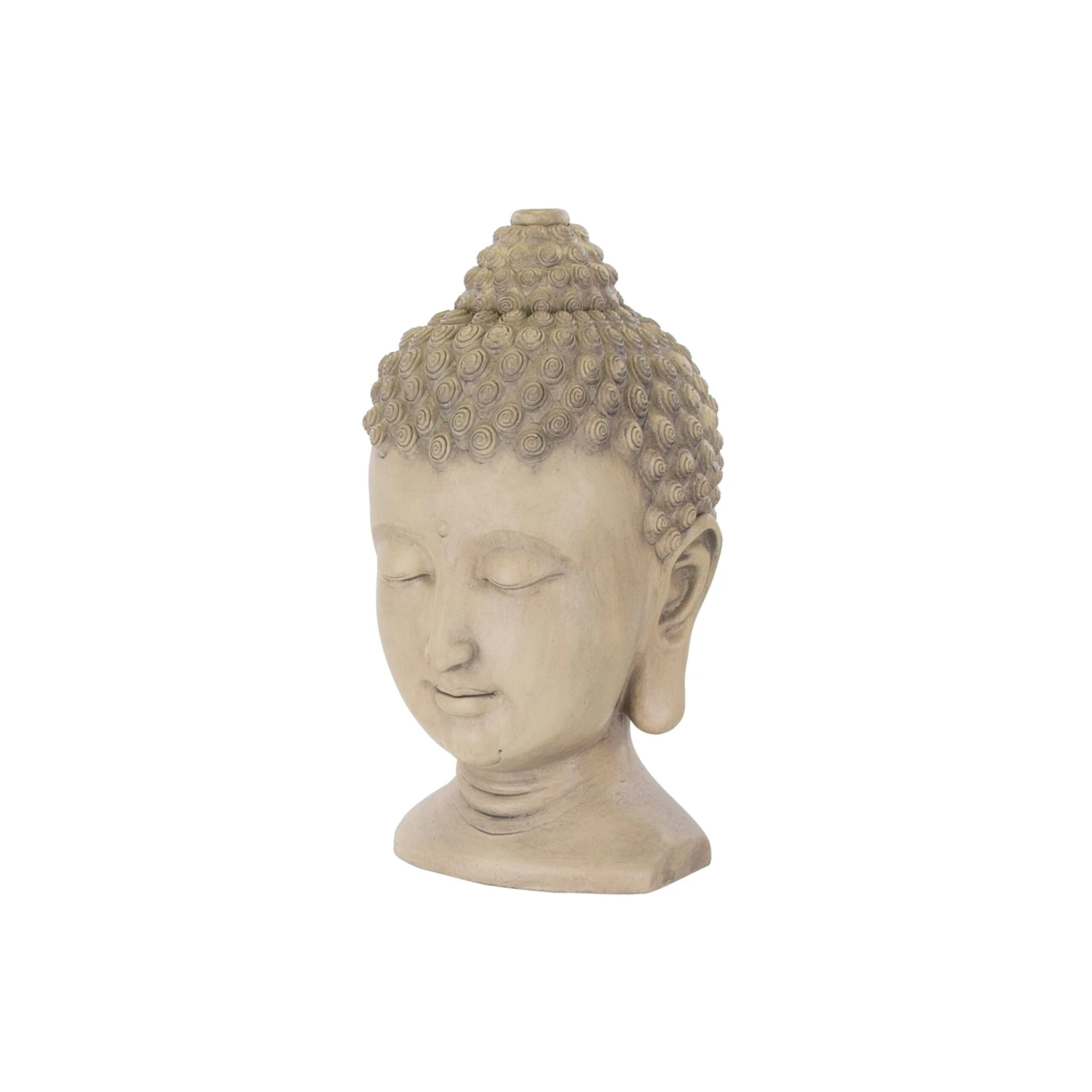 Terrastyle Cream Buddha Head Garden Ornament (H)46cm 1 Terrastyle Cream Buddha Head Garden Ornament (H)46cm