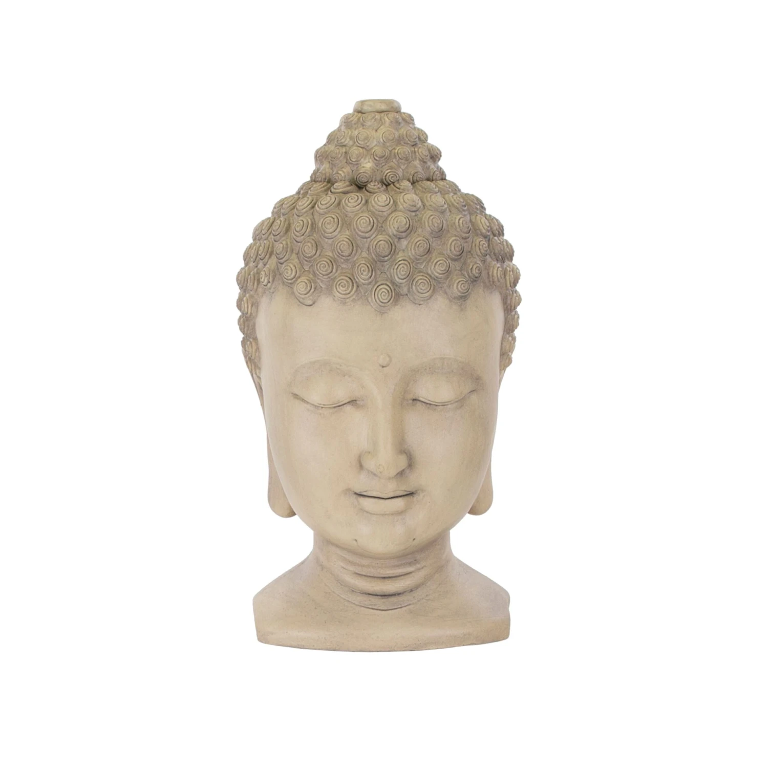 Terrastyle Cream Buddha Head Garden Ornament (H)46cm 3 Terrastyle Cream Buddha Head Garden Ornament (H)46cm - Image 3
