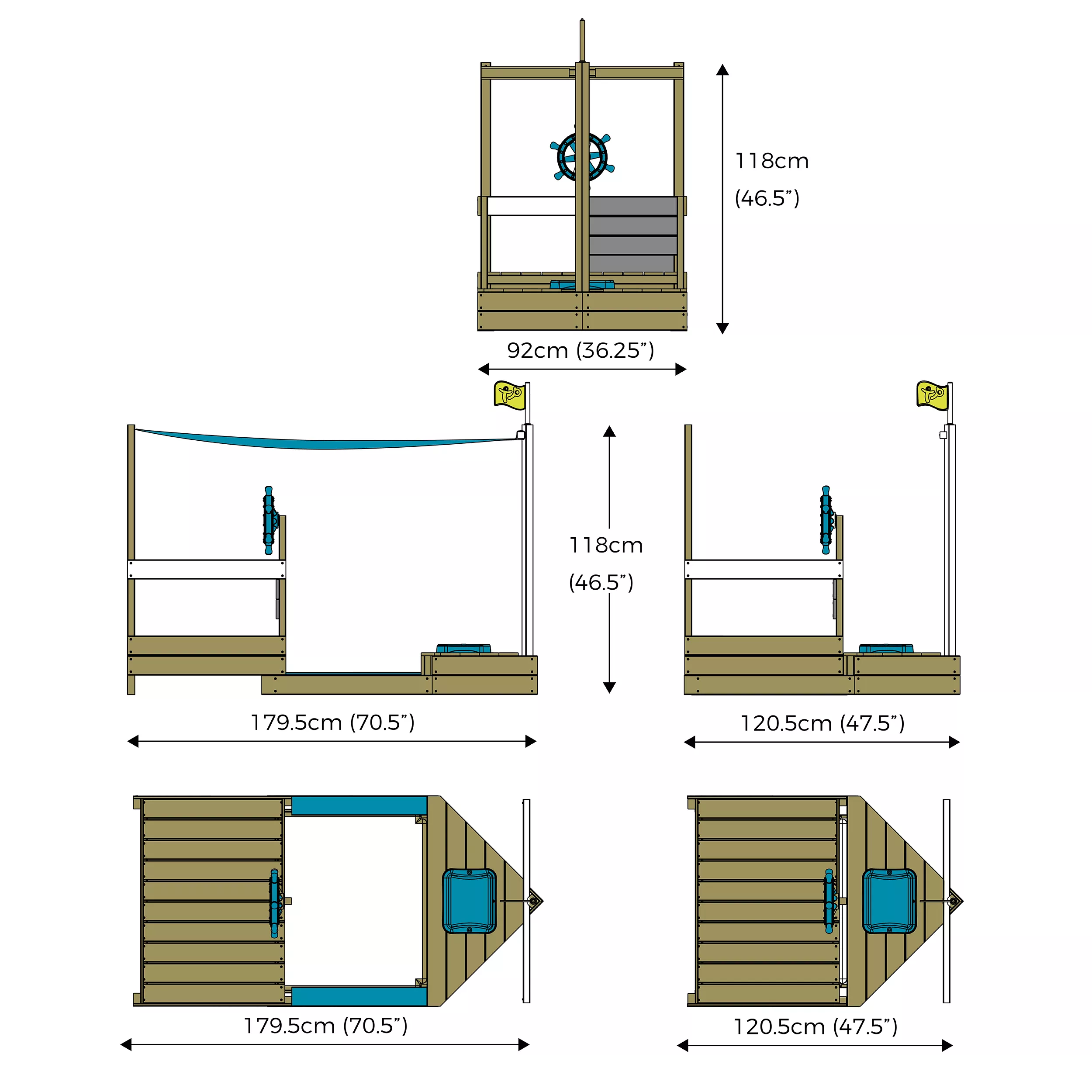 TP Toys Ahoy Wooden Playground Boat 7 TP Toys Ahoy Wooden Playground Boat - Image 7