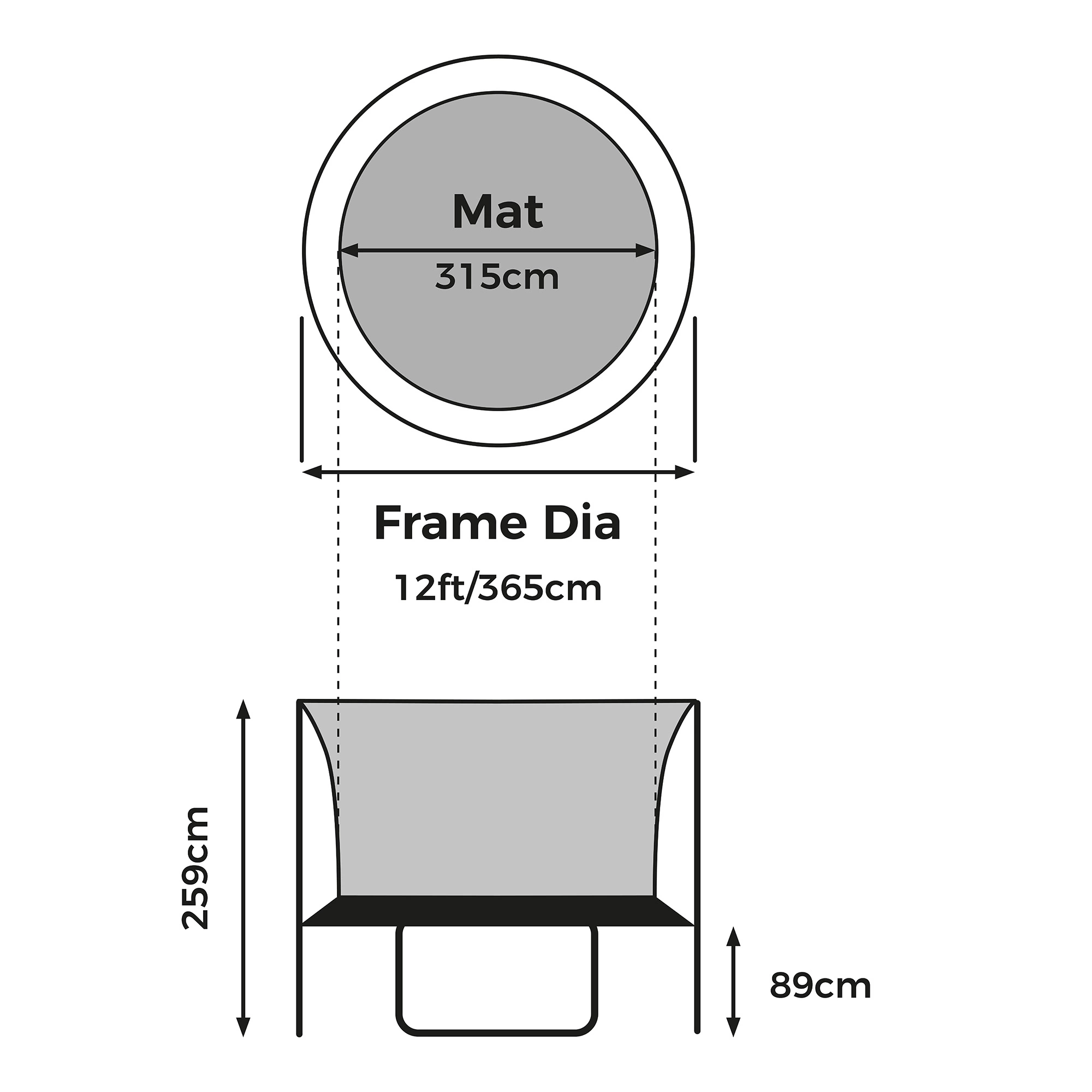 TP Toys Genius Black & Blue 12 Ft Trampoline 9 TP Toys Genius Black & Blue 12 Ft Trampoline - Image 9