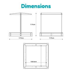 TP Toys Timber Rectangular Sand Pit With Canopy -Outdoor Living Sales Store tp toys timber rectangular sand pit with canopy5021854102752 01t bq