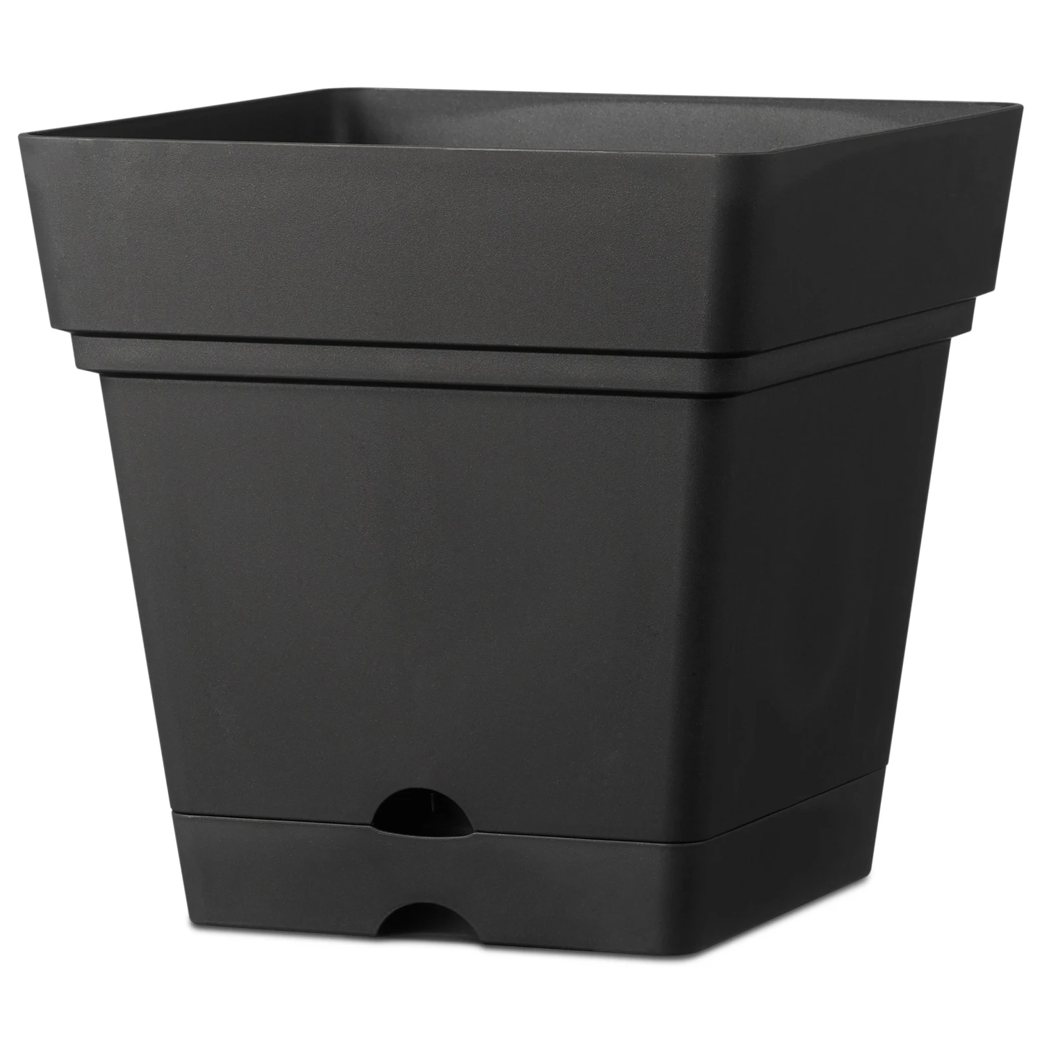 Verve Nurgul Dark Grey Plastic Square Plant Pot (Dia)38cm 1 Verve Nurgul Dark Grey Plastic Square Plant Pot (Dia)38cm