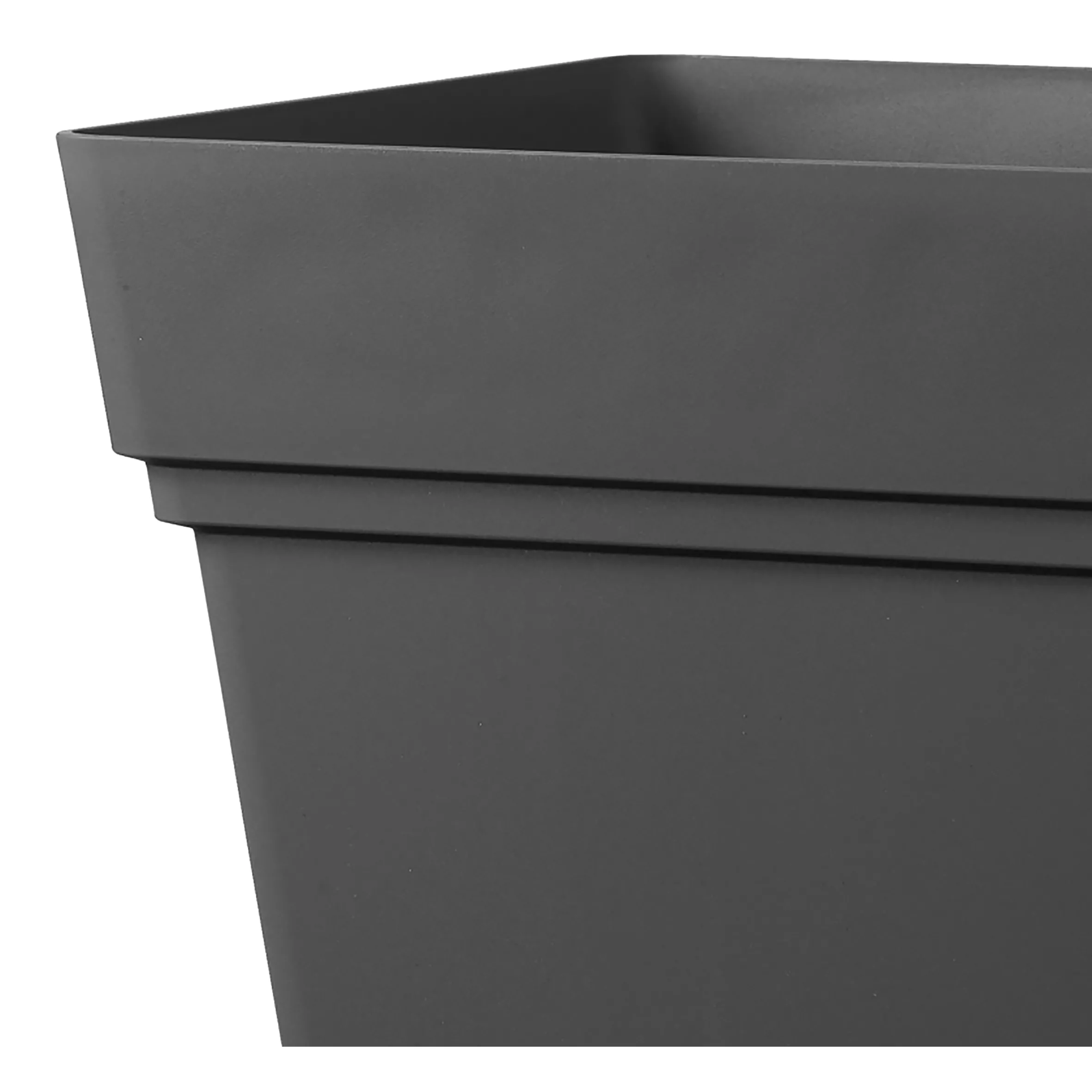 Verve Nurgul Dark Grey Plastic Square Plant Pot (Dia)38cm 3 Verve Nurgul Dark Grey Plastic Square Plant Pot (Dia)38cm - Image 3