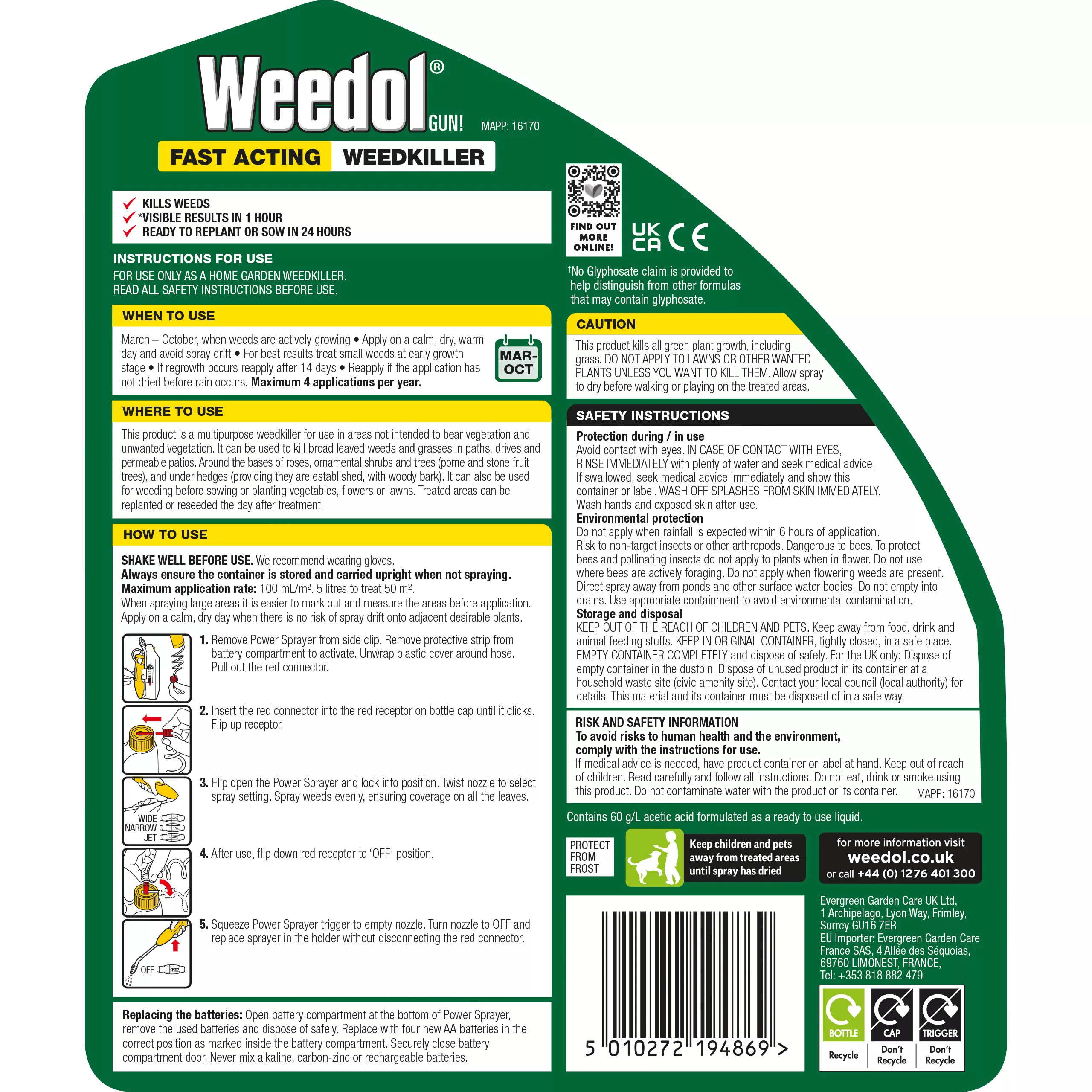 Weedol Fast Acting Weed Killer 5L 2 Weedol Fast Acting Weed Killer 5L - Image 2